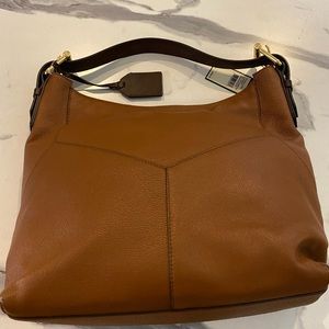 Lauren by Ralph Lauren Landrey Zip Top Leather Hobo, Brown